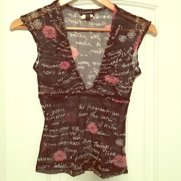 Bebe sheer romantic top - Picture 1 of 5